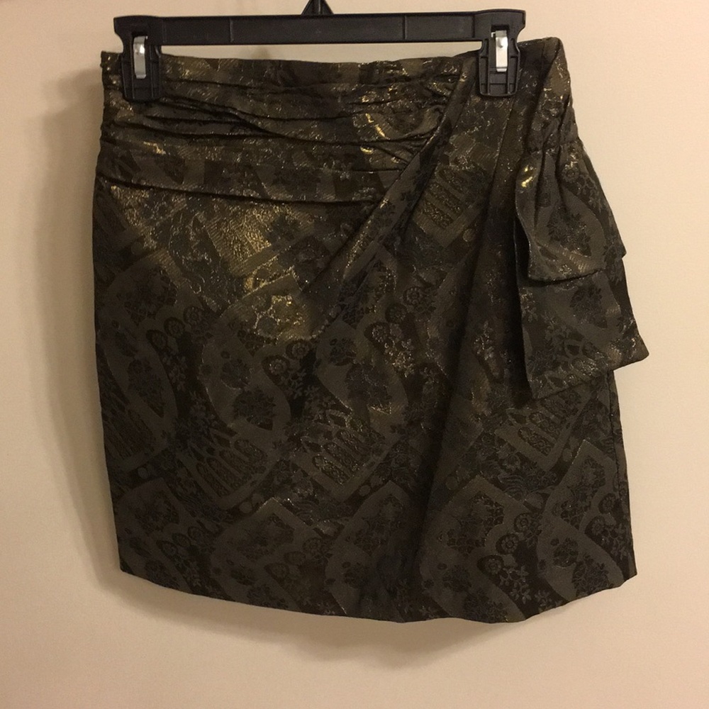 Vintage skirt metallic bronze pattern